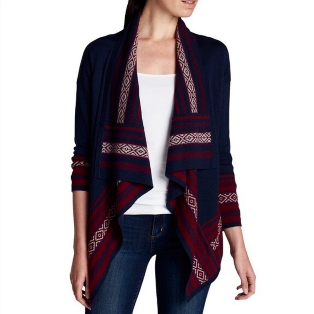 Eddie Bauer Nordic Lights waterfall cardigan S